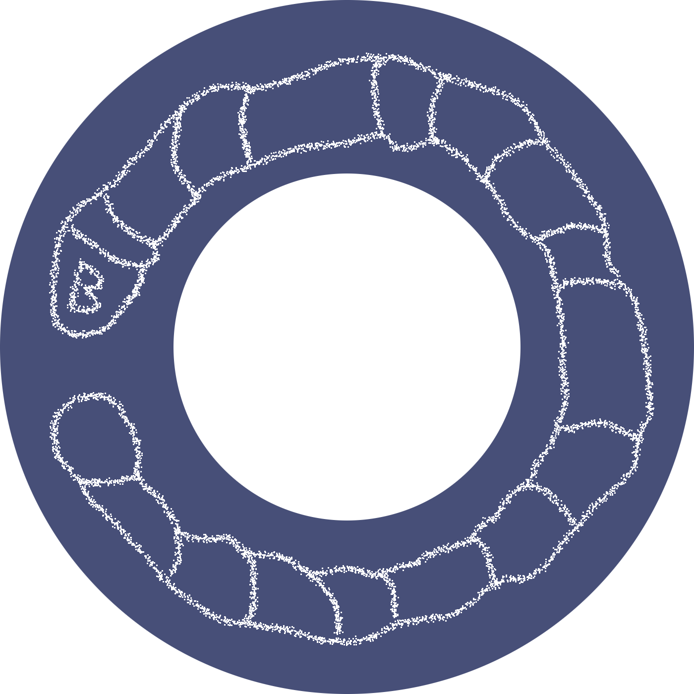 Side B label A dark-blue 7" label depicting an earthworm, with "B" written on its posterior. The RPM is not written.