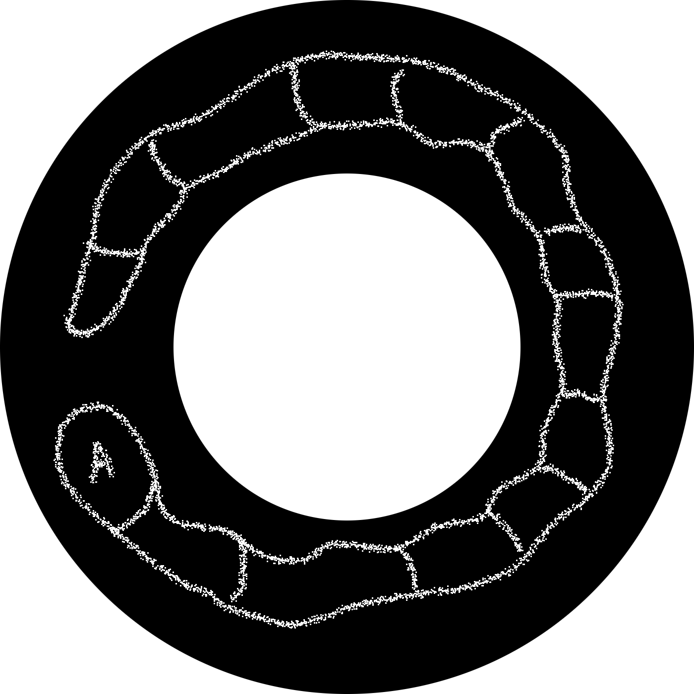 Side A label A black 7" label depicting an earthworm, with "A" written on its head. The RPM is not written.